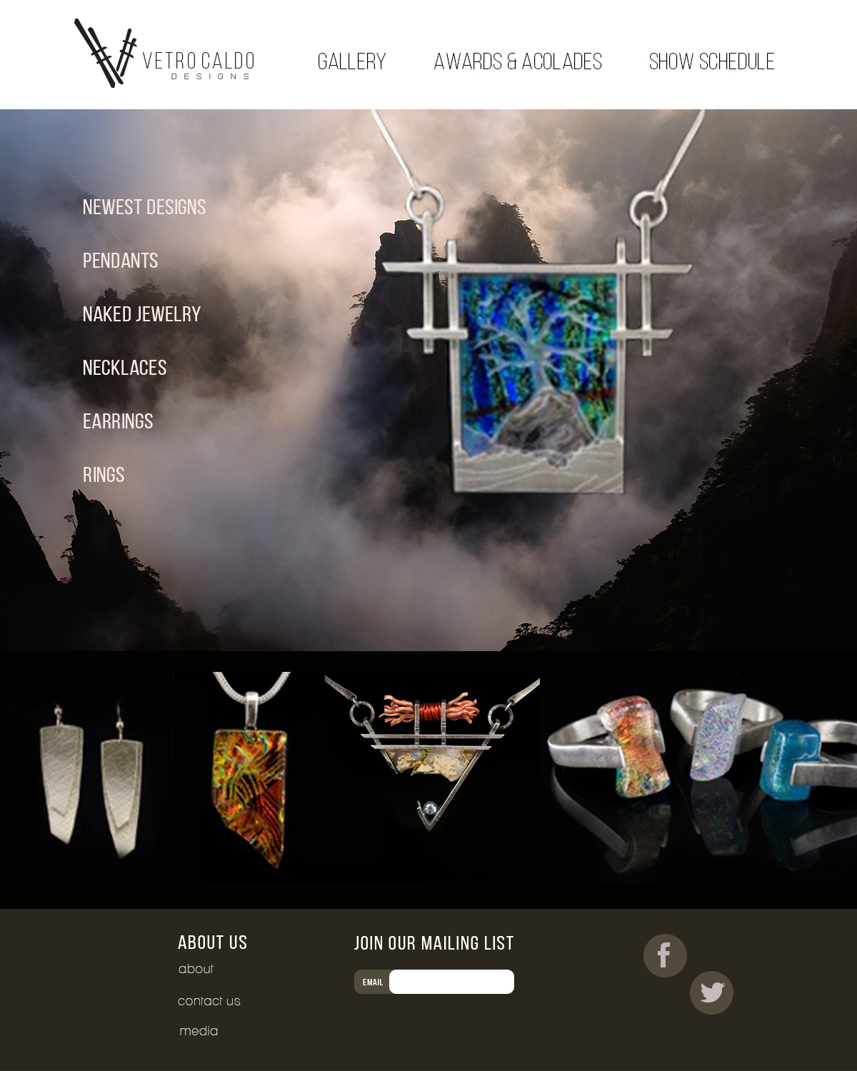 vetro caldo jewelry website